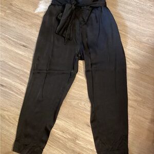 Anthropologie Black Pants with Tie Belt